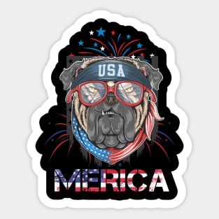 Cute Dog Merica Memorial Day Patriot Sticker